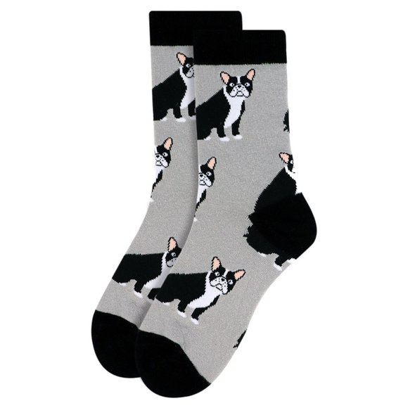 Women's French Bulldog Novelty Socks Gray - Picture 2 of 3